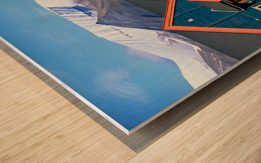 Colorful houses line the street in Longyearbyen Svalbard Wood print