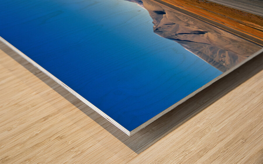 Warning signs for polar bears in Longyearbyen Svalbard Wood print