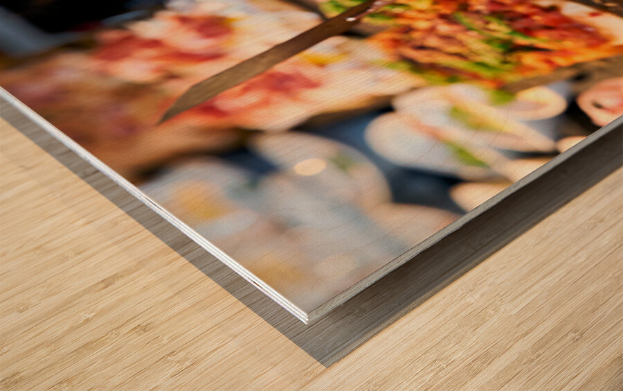 Basque pintxo snacks served in Bilbao Spain Wood print