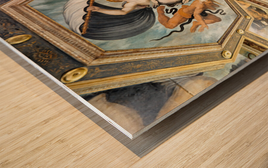 Frescoes in the vasari home museum arezzo Wood print