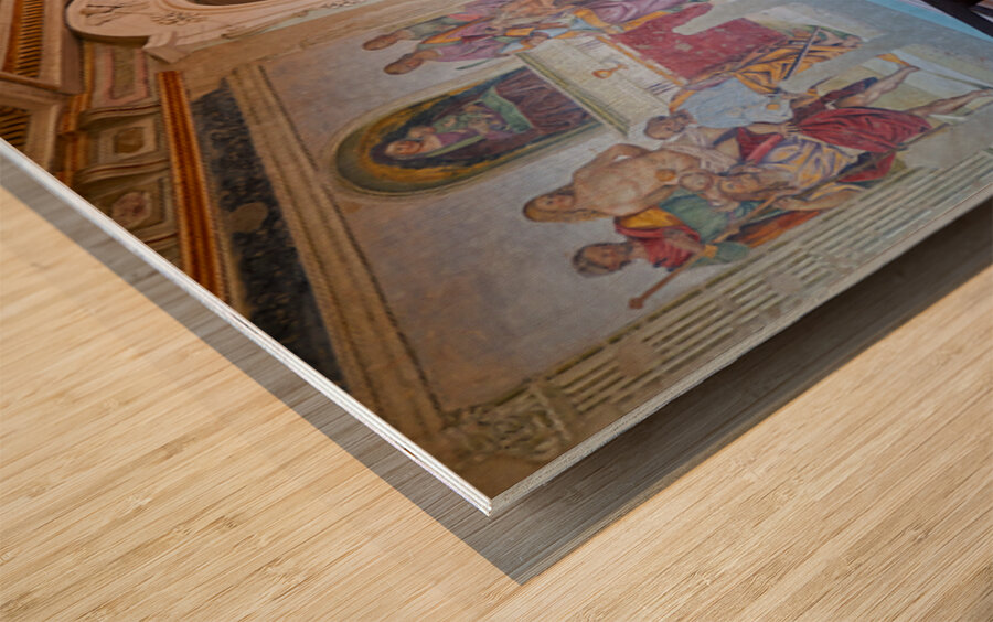 Visit to San Niccolo church in Cortona with Signorelli paintings Wood print