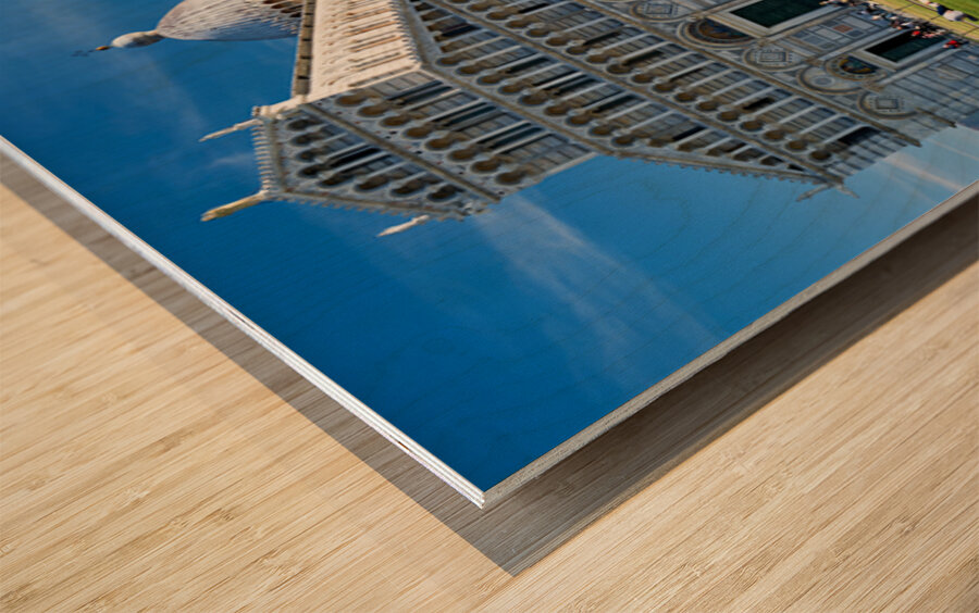 Visit to Piazza dei Miracoli in Pisa with the Leaning Tower Wood print