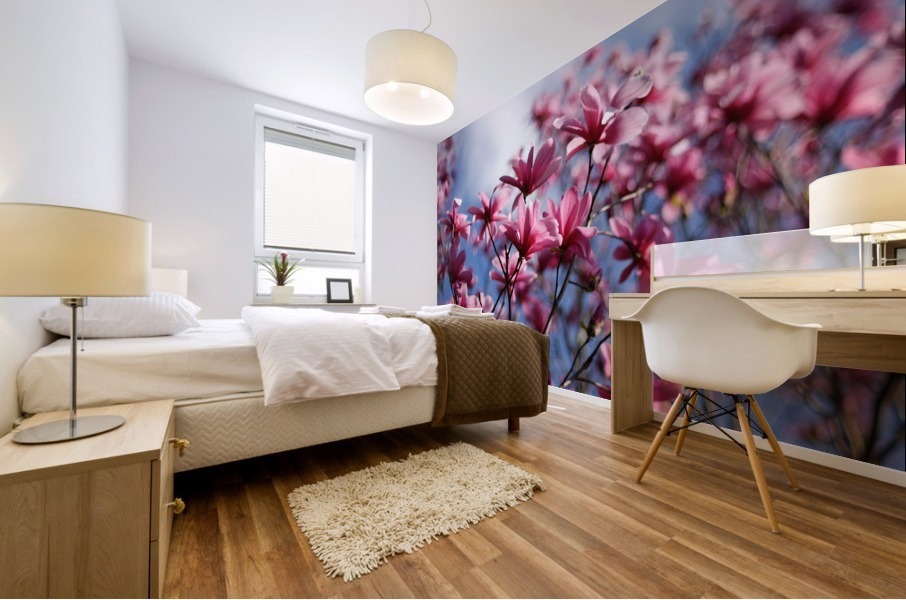 Dramatic Sky Magnolias Mural print