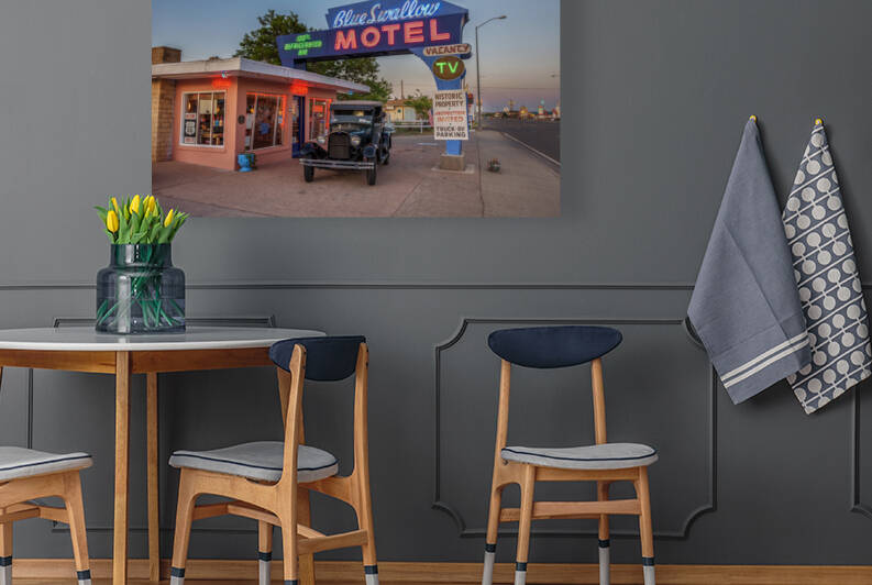 Historic Blue Swallow Motel on Route 66 in New Mexico by Nick Fox
