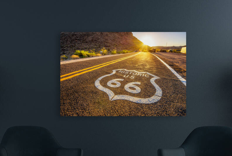 Street sign on historic route 66 in the Mojave desert by Nick Fox
