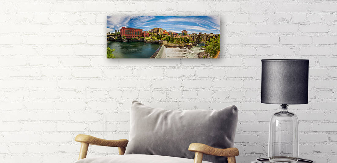 Washington Water Power building and the Monroe Street Bridge in Spokane by Nick Fox
