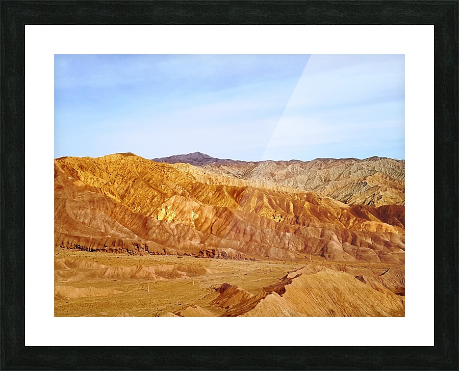 Kerman area   colured mountains 2 Picture Frame print