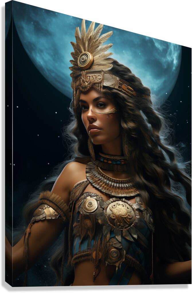WARRIOR MOON ATTENTIVE Canvas Print