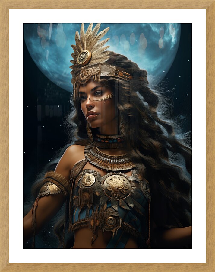 WARRIOR MOON ATTENTIVE Picture Frame print