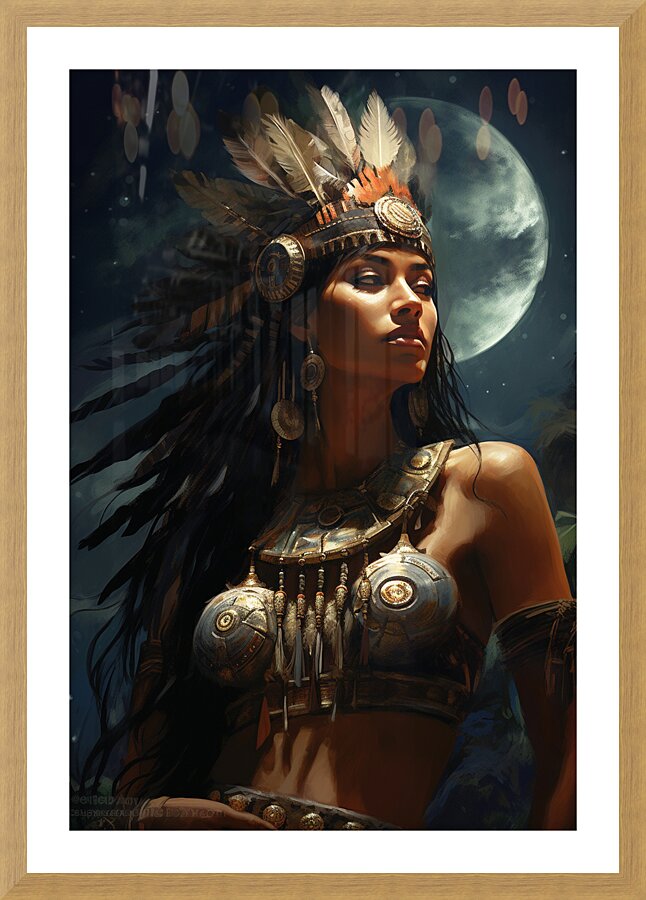 WARRIOR MOON COMBATIVE Picture Frame print
