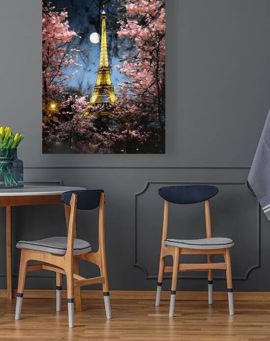 EIFFEL TOWER AND CHERRY TREES by CACUM ART