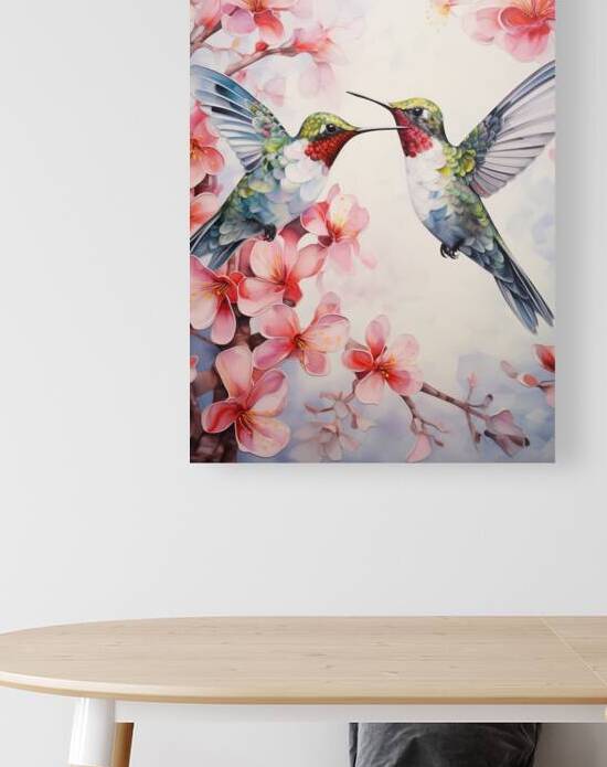 HUMMINGBIRDS IN BLUE by CACUM ART