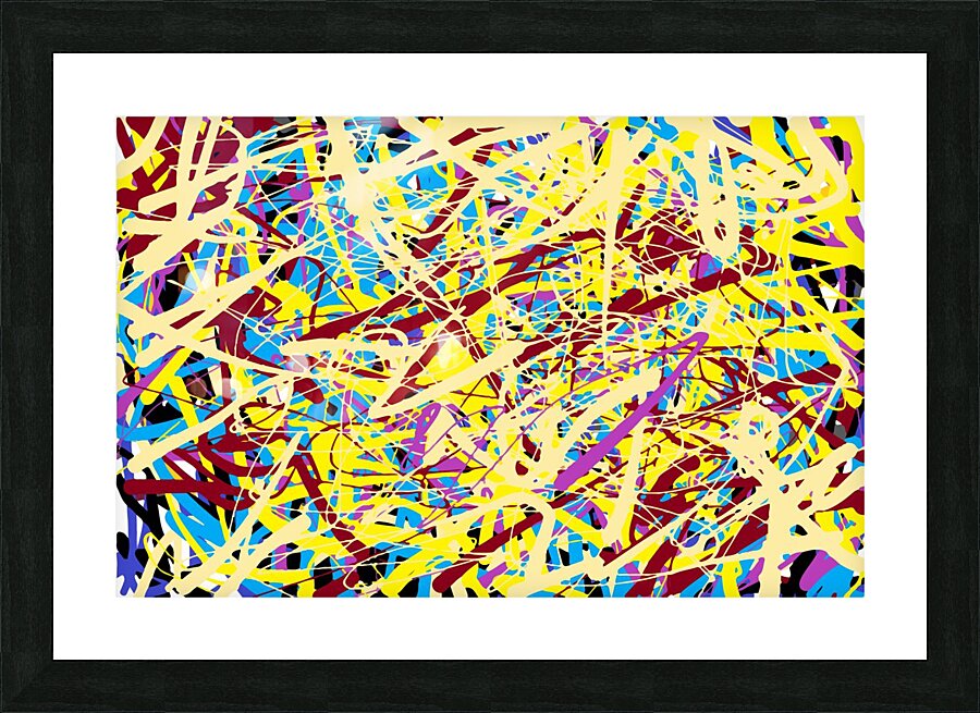 scribbless in yellow Picture Frame print
