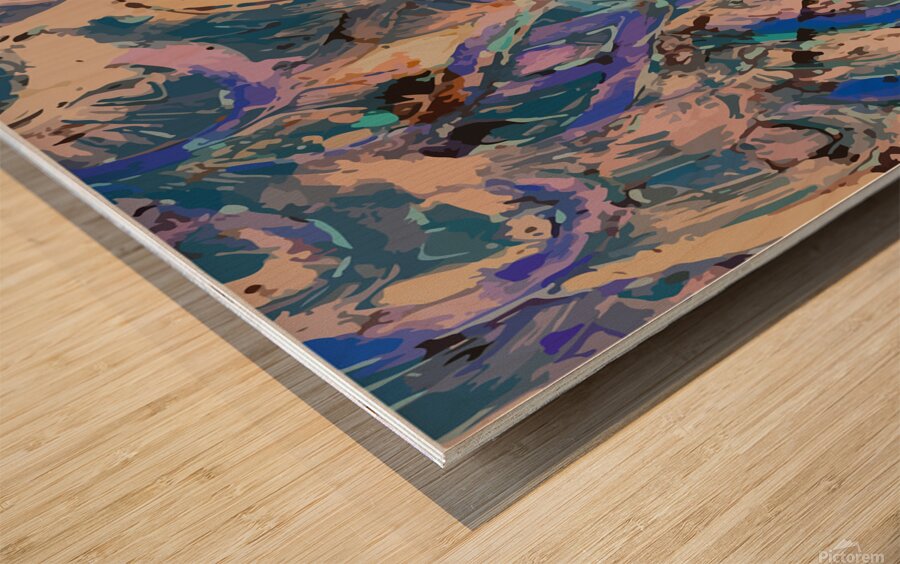 spacey purple paisley Wood print