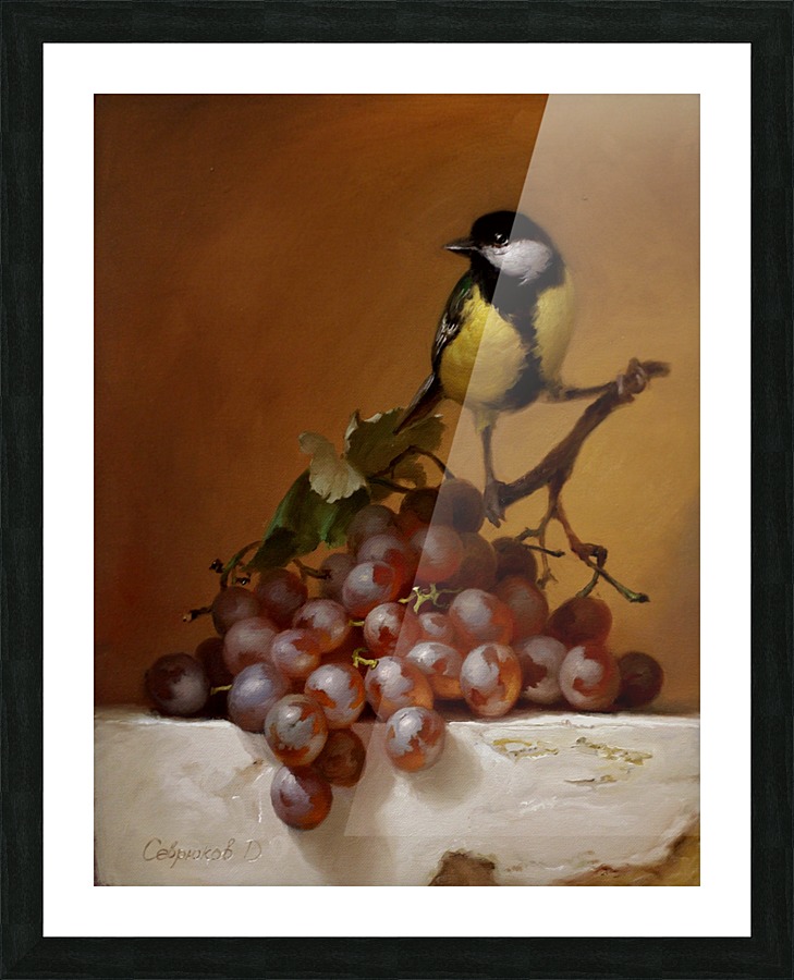Alarmed tit Picture Frame print