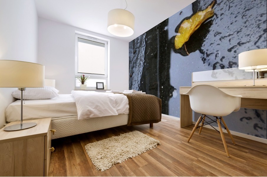 Floating Autumn Leaves Mural print