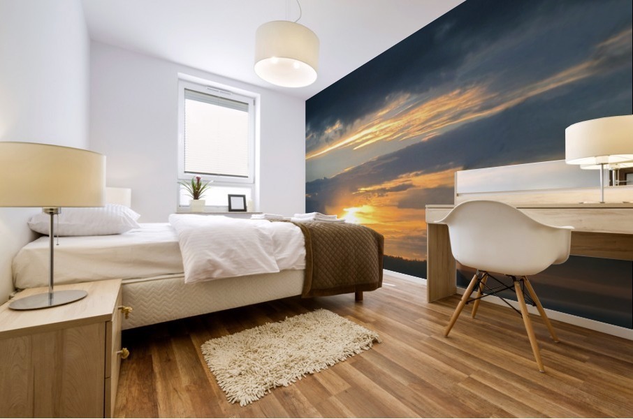 Smoky Blue Sunset Mural print