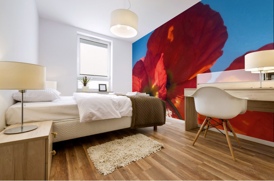 Red Poppy Sky Mural print