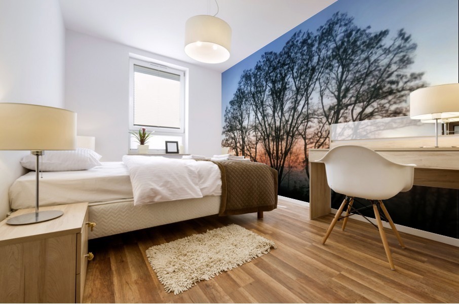 Abstract Tree Sunrise Mural print