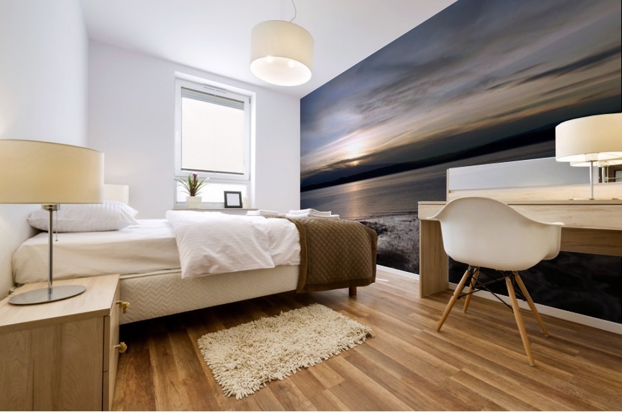 Blue Beach Sunset Mural print
