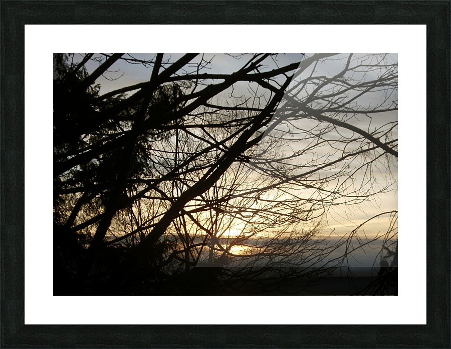 Silhouetted Seattle Sunset Picture Frame print