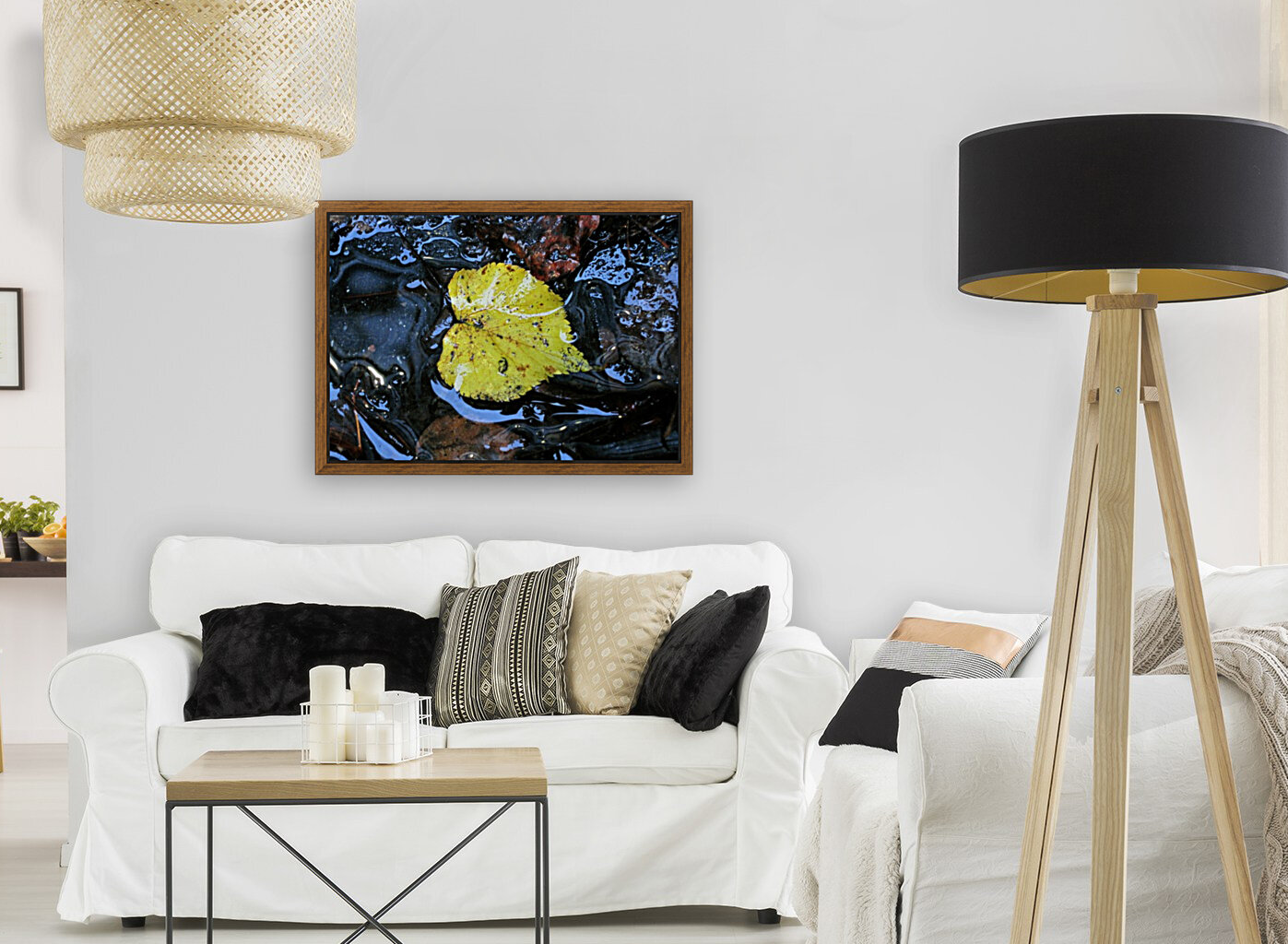 Floating Autumn Leaf Reproduction