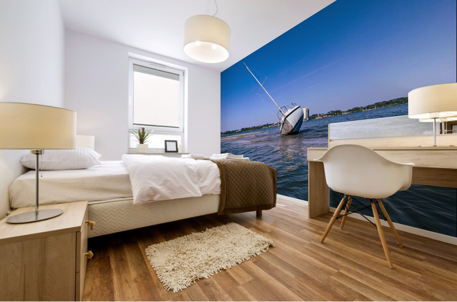sinking boat Mural print