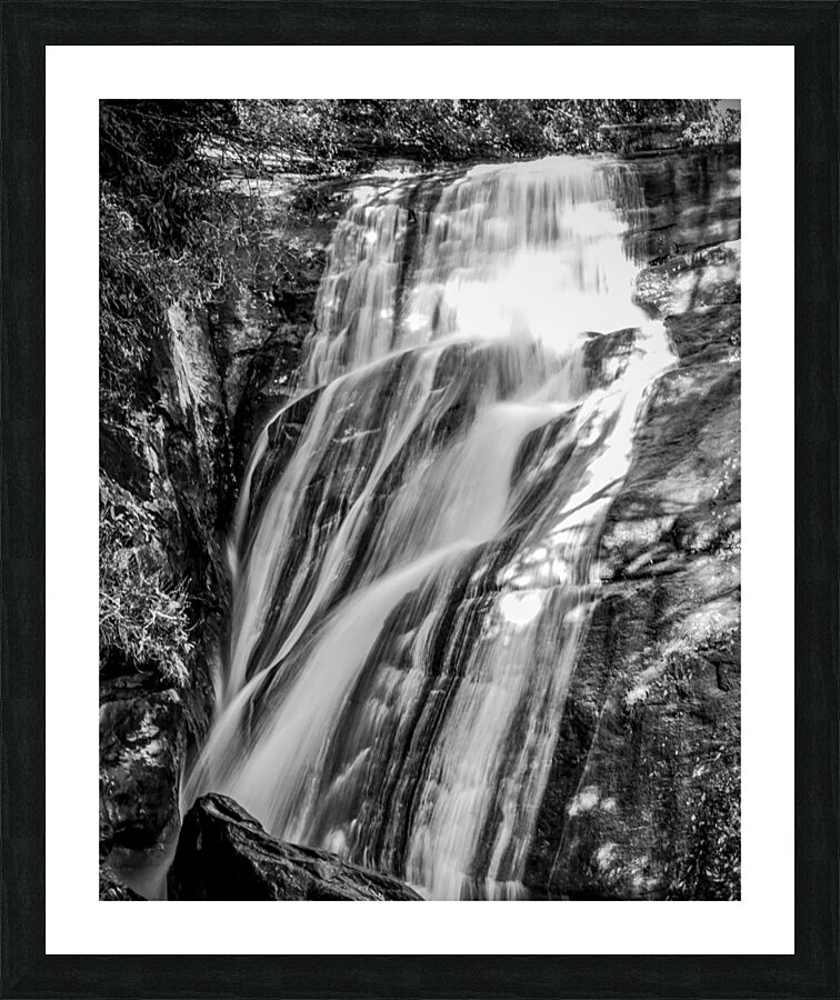Waterfall with shadow heart Picture Frame print