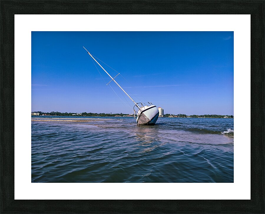 sinking boat Picture Frame print