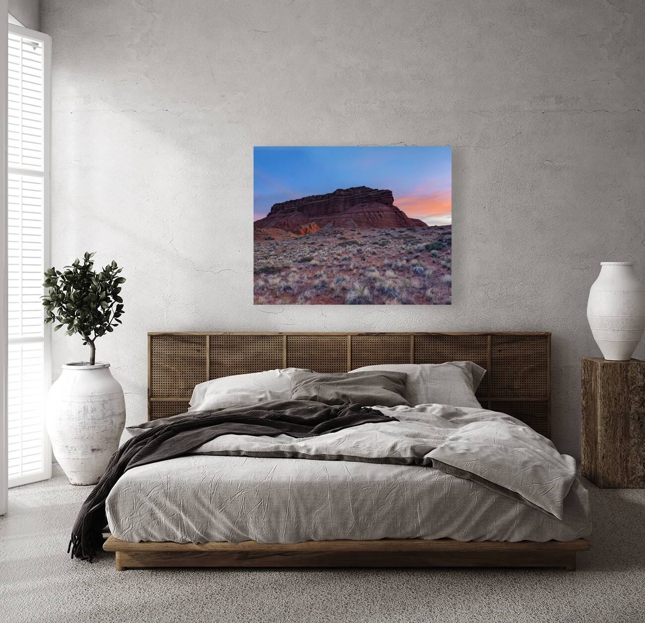 Red rock at sunset Reproduction