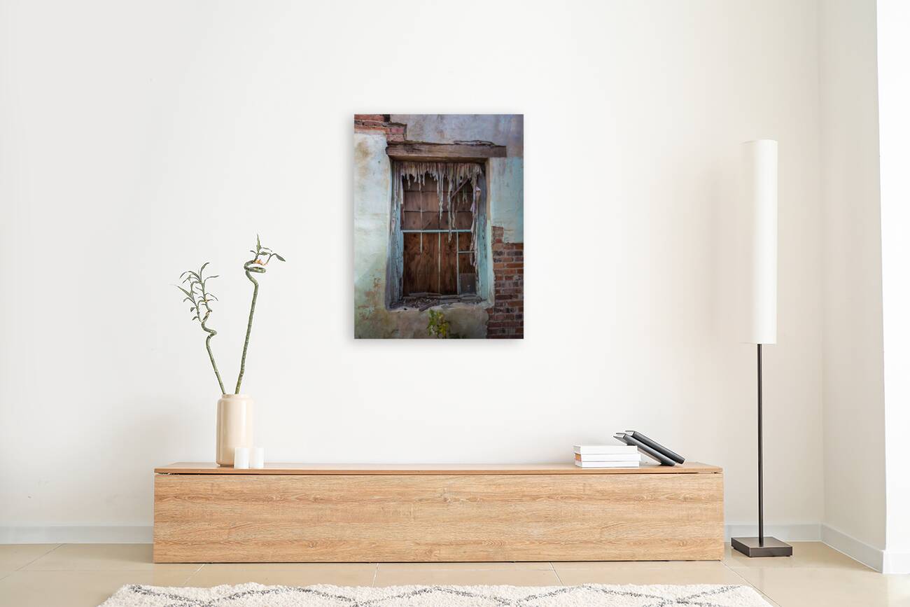 Tattered church window Reproduction