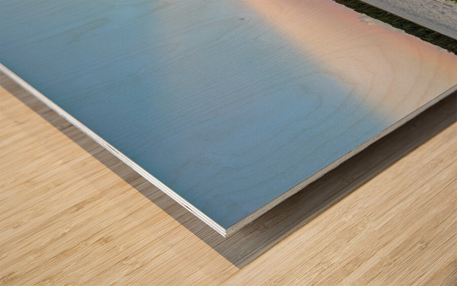 Sun Shadow on Dock Wood print