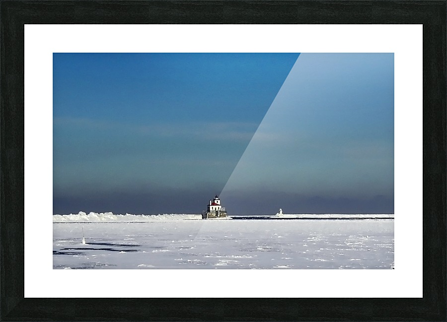 Lighthouse in Winter Picture Frame print