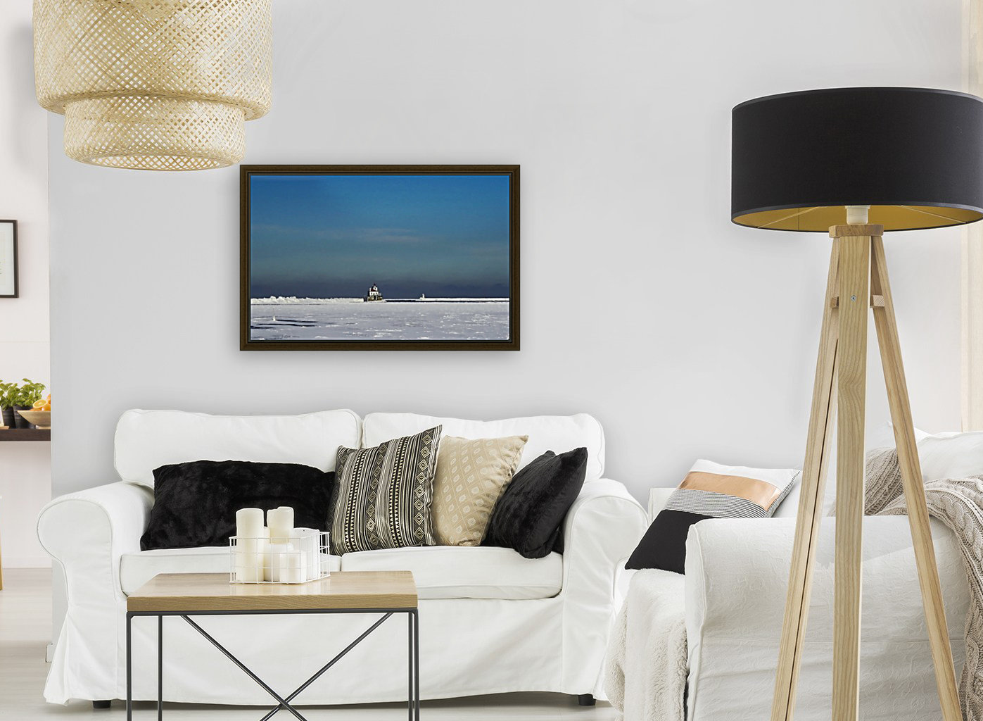 Lighthouse in Winter Reproduction