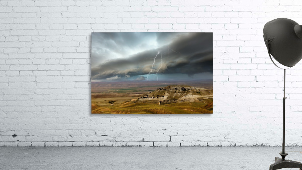 Lightning over canyon Wall Preview
