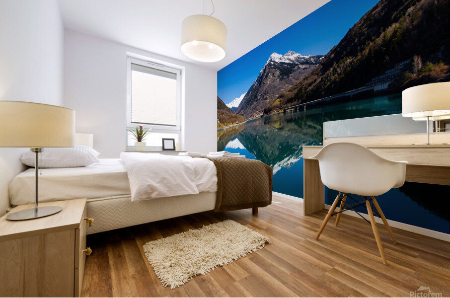 Perfect mountain reflection Mural print