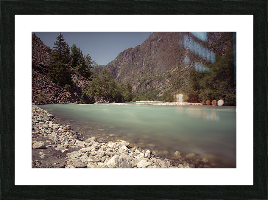 Turquoise Mountain River Picture Frame print