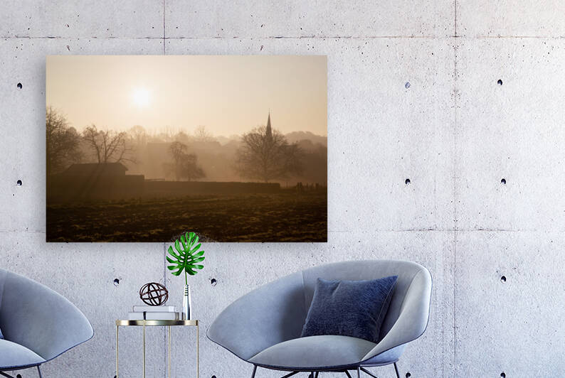 Foggy morning in the countryside by Werner Roelandt