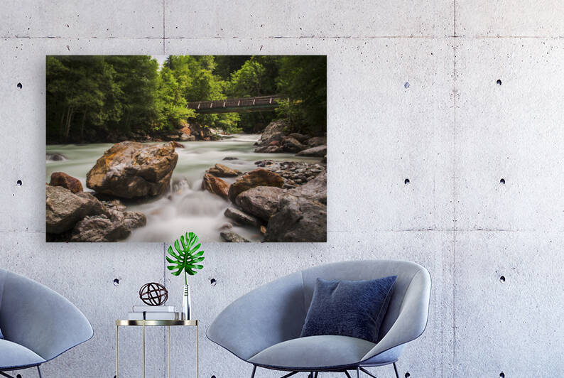 Bridge over Turquoise Mountain River by Werner Roelandt