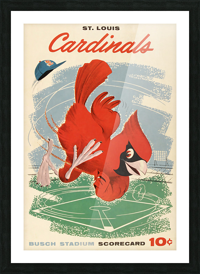 1958 ST. LOUIS CARDINALS Program Picture Frame print