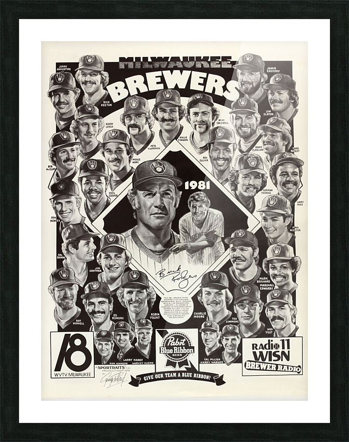 1981 MILWAUKEE BREWERS Program Picture Frame print