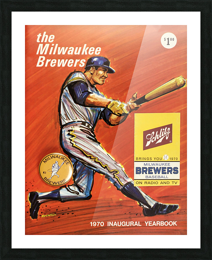 1970 MILWAUKEE BREWERS Program Picture Frame print