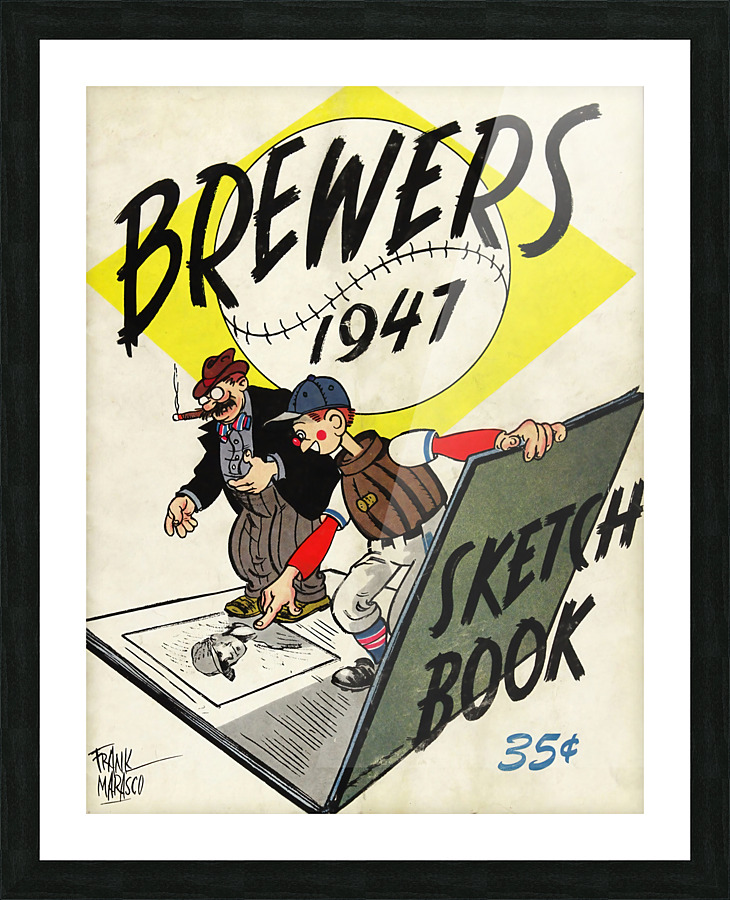 1947 MILWAUKEE BREWERS Program Picture Frame print