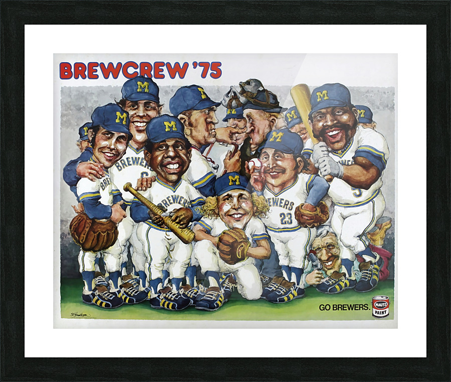 1975 MILWAUKEE BREWERS Program Picture Frame print