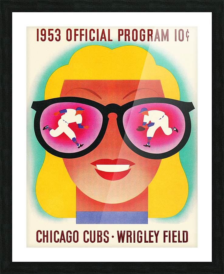 1953 CHICAGO CUBS Program Picture Frame print