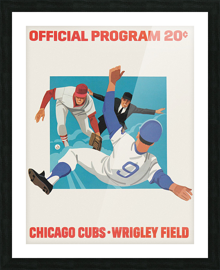 1981 CHICAGO CUBS Program Picture Frame print