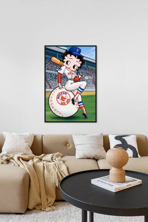 1972 BOSTON RED SOX VINTAGE ILLUSTRATION - VINTAGE BASEBALL ART PRINT Betty BOOP by The Dinger Studios