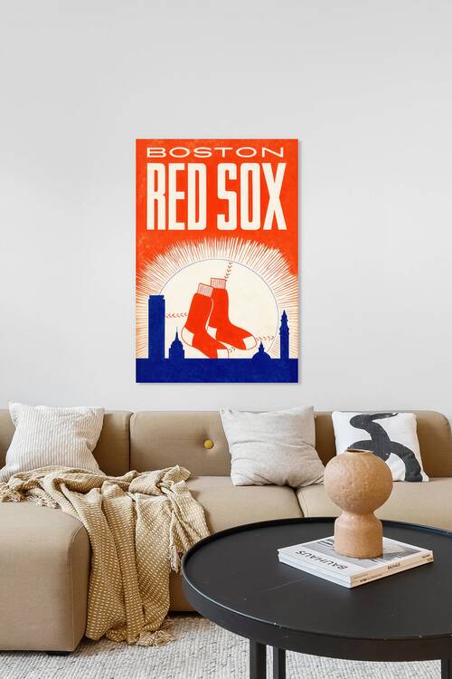 1969 BOSTON RED SOX VINTAGE PROGRAM COVER - VINTAGE BASEBALL ART PRINT by The Dinger Studios