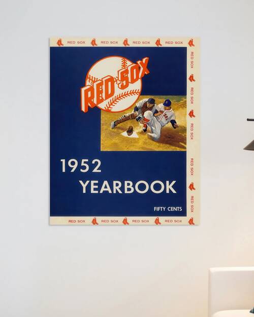 1952 BOSTON RED SOX VINTAGE PROGRAM COVER - VINTAGE BASEBALL ART PRINT by The Dinger Studios