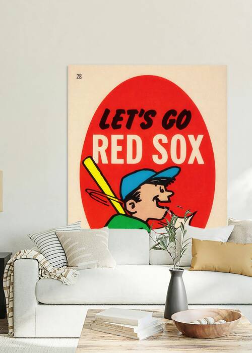 1967 BOSTON RED SOX VINTAGE BASEBALL CARD ILLUSTRATION - VINTAGE BASEBALL ART PRINT Let s Go Red Sox by The Dinger Studios